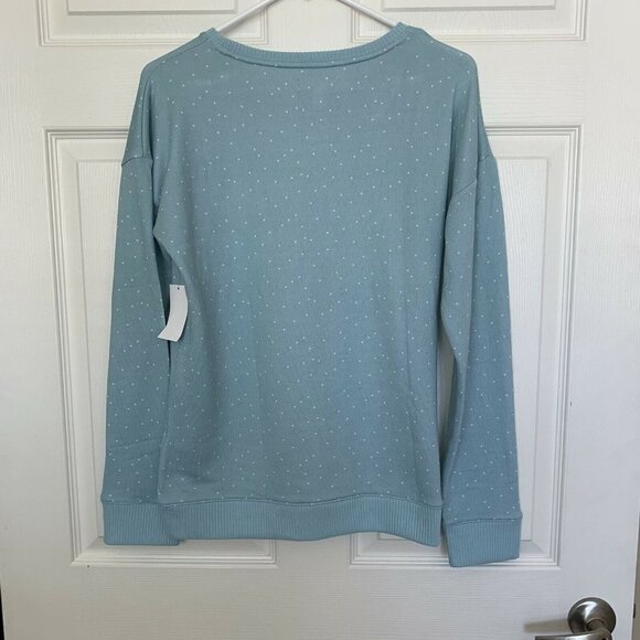 Lauren Conrad Intimates Llama Medium Blue Holiday Pullover Pajama Top Soft - Picture 4 of 8